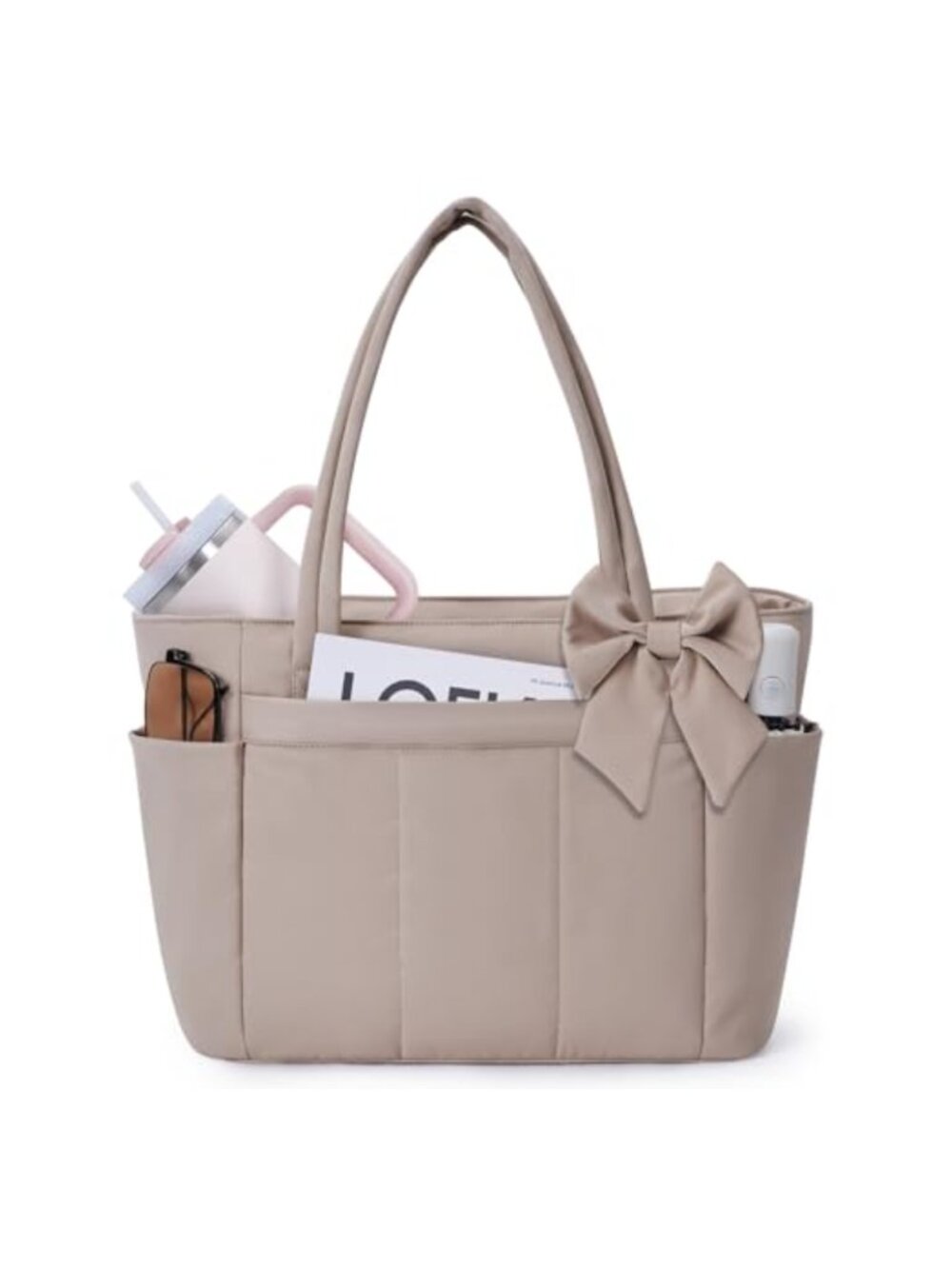 Quilted Puffer Tote Bag 20L Lightweight 15.6" Laptop Nurse Work Travel